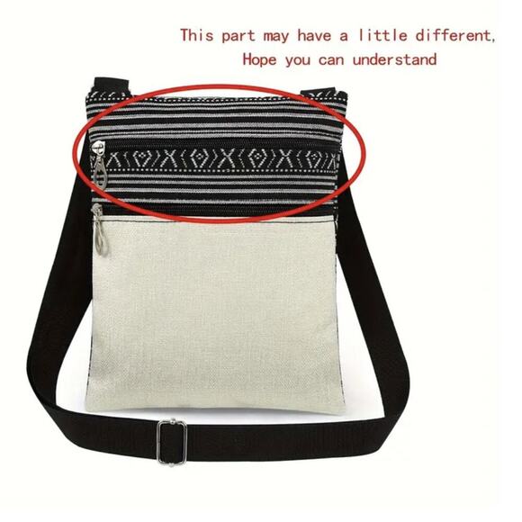 Cat Print Crossbody Bag NWT Aztec Stripe Adjustable Strap Zipper - Picture 4 of 5